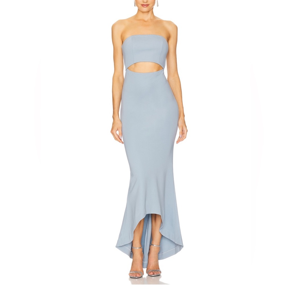 NBD Strapless Light Blue Dress